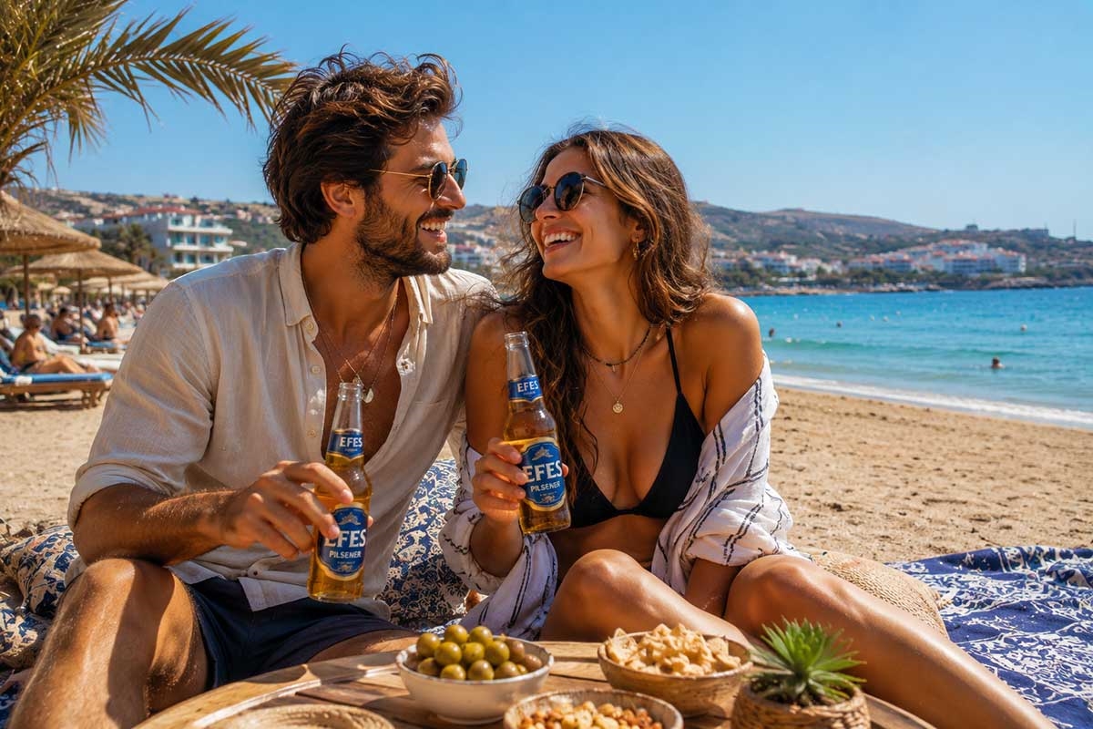 turkish Beer Efes on the beach